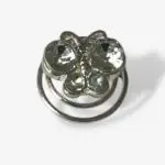 Curlie vlinder met strass – zilver (1,5 cm)