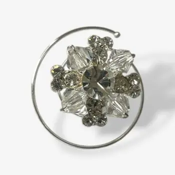 Curlie zilver met strass en glaskristallen – 2 cm