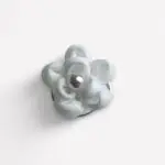 Curlie bloem van stof met parel – wit (2,5 cm)