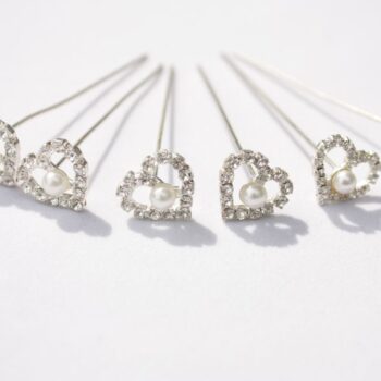 Pearl Heart Pins – Set van 6