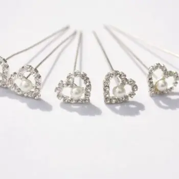 Pearl Heart Pins – Set van 6