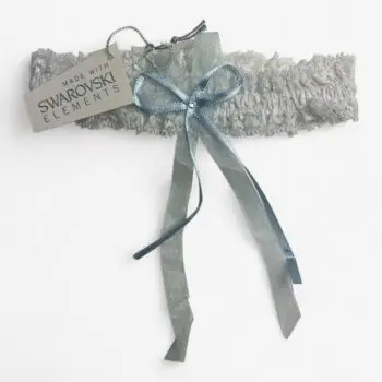 Something Blue kousenband met Swarovski-element