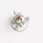 Curlie roos satijn – ivoor & champagne (3×3 cm)