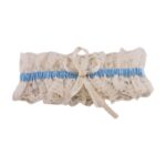 Kousenband Ivoor met Blauw Accent