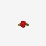 Sapporo Satinrose 2,5 cm – rood met groen blad