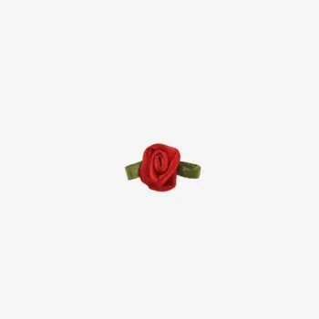 Sapporo Satinrose 2,5 cm – rood met groen blad