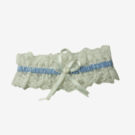 Kousenband Ivoor met Blauw Accent