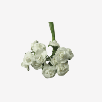 Amadora Satinrose 2,5 cm – ivoor met groen blad