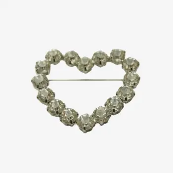Sprankelende Hartvormige Broche – Strass