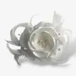 Haar­kam Feather Rose – ivoor met parels & veertjes