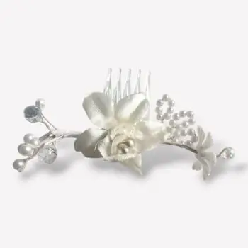 Haar­kam Eternal Blossom – ivoor met pareldetail