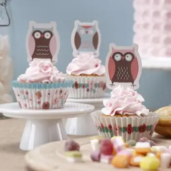 Cupcake Set – Uilendecoratie (50 bakjes + 20 toppers)