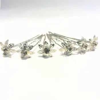 Haarpinnen Bloem met Strass