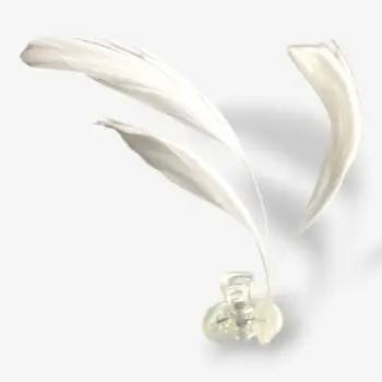 Ivory Feather Mini Clips - per 2stuks