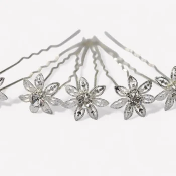 Lucía Petal Zilverkleurige Haarpinnen - Set van 5