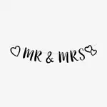 Letterslinger ‘Mr & Mrs’ – Zwart (2,5 meter)