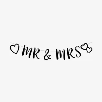 Letterslinger ‘Mr & Mrs’ – Zwart (2,5 meter)
