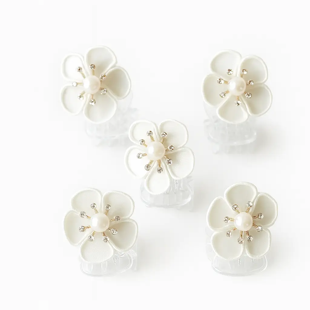 Satin Shine Bloemclipjes - per 5 stuks