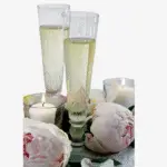 Set van 2 elegante champagneglazen met slank design en verfijnde details, perfect voor bruiloft of jubileum