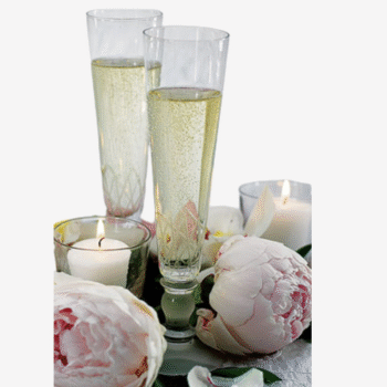 Set van 2 elegante champagneglazen met slank design en verfijnde details, perfect voor bruiloft of jubileum