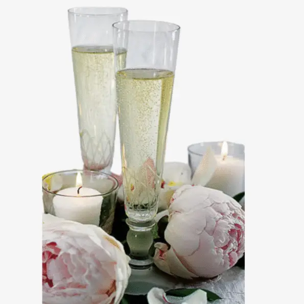 Set van 2 elegante champagneglazen met slank design en verfijnde details, perfect voor bruiloft of jubileum