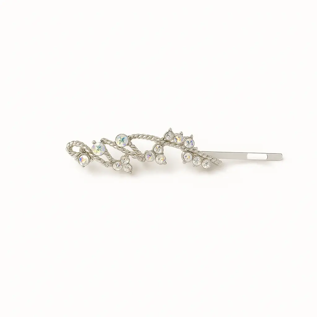 Haarschuif strass AB kristal – 4 cm (set van 2 stuks)