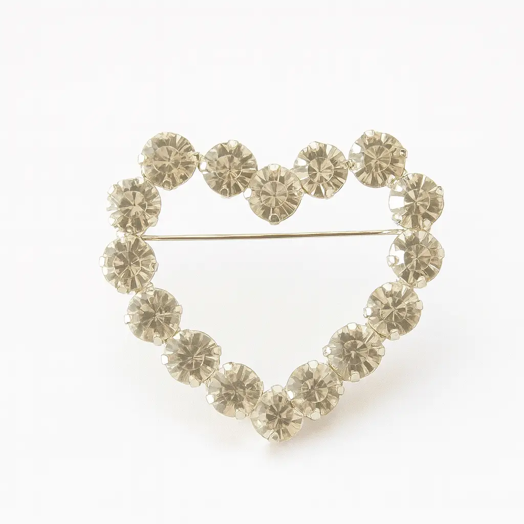 Sprankelende Hartvormige Broche – Strass