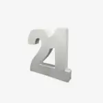 Tafeldecoratie cijfer ‘21’ – Glitter zilver (20 cm)