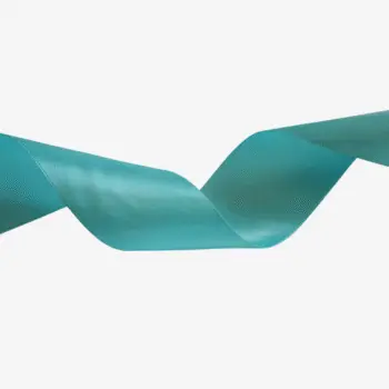 satijnlint turquoise 50mm x 25m. Enkelzijdig glans