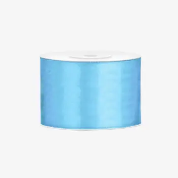 satijnlint 50 mm enkelzijdig – skyblue – glanzend aan één zijde – 25 meter rol