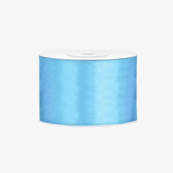 satijnlint 50 mm enkelzijdig – skyblue – glanzend aan één zijde – 25 meter rol