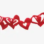 hartjeslint rood – vilt – 6 cm breed – 10 meter – uitgesneden hartjesmotief