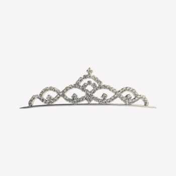 Kinder Tiara met Strass – Zilverkleurige Diadeem