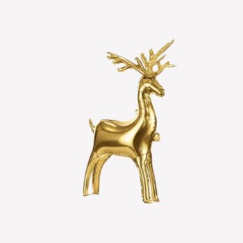 Staande folieballon Rendier – goud (63 × 51 cm)