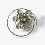 Curlie bloem met glas kralen en strass – helder (2 cm)