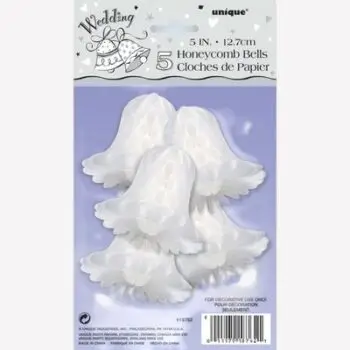 Set van 5 witte honeycomb klokken – 12,7 cm