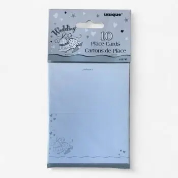 Naamkaartjes met zilveren weddingbells – set van 10