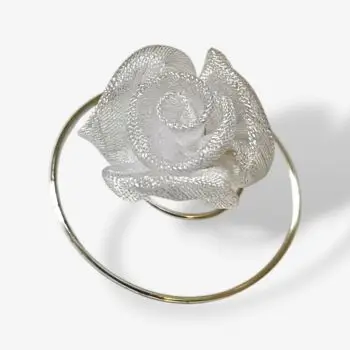 Curlie organza roos – wit (1,5 cm)