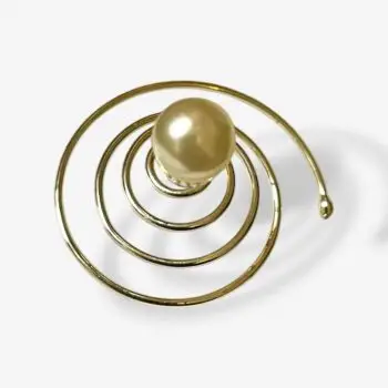 Curlie met parel – ivoor (0,75 cm)