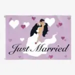 Gevelvlag “Just Married” – 90 × 60 cm
