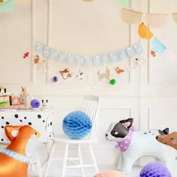 Happy Birthday Banner – Hondjes (210 cm)