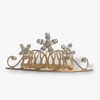 Haar­kam Golden Fleur – goud met strassbloemen