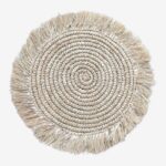 Placemat van raffia met fringe – 39 cm (handgemaakt)