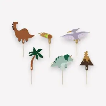 Dinosaurus cake toppers – 8–12 cm (set van 6)