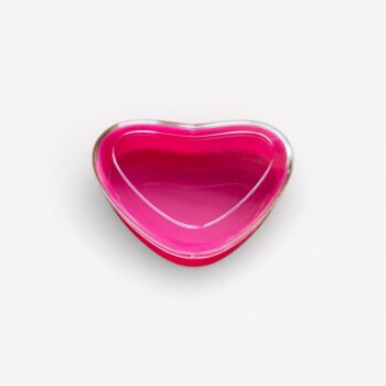 Hartvormig doosje roze met transparant deksel – 6,5 × 9 cm