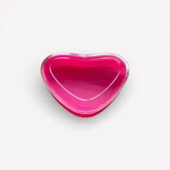 Hartvormig doosje roze met transparant deksel – 6,5 × 9 cm
