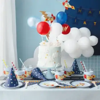 Ballonnen cake topper vliegtuig – 29 cm