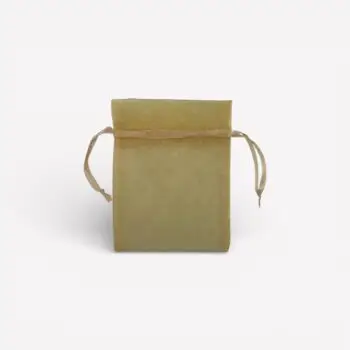 Organza zakje goudkleurig – 12,5 × 10 cm