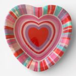 Wegwerp bord hartje – multicolor (± 23 cm)