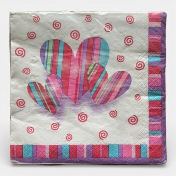 Servetten kleurrijke hartjes – 33 × 33 cm (20 stuks)